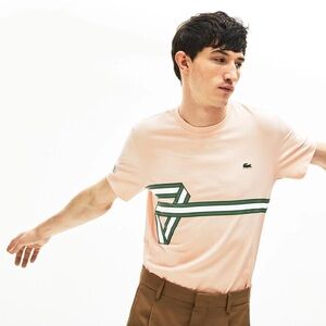 Lacoste Pink & Green Short Sleeve Graphic T-Shirt